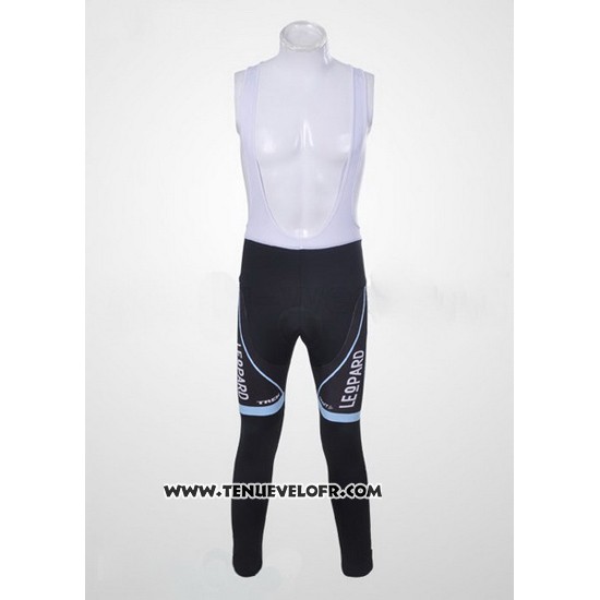 2011 Maillot Ciclismo Trek Leqpard Champion France Noir et Blanc Manches Longues et Cuissard